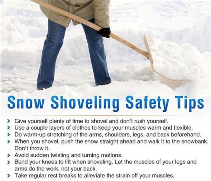 Person holding a shovel and shoveling snow. tips on how to shovel snow. 