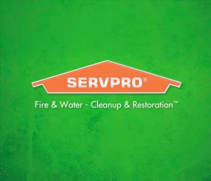 Green back ground with orange SERVPRO logo