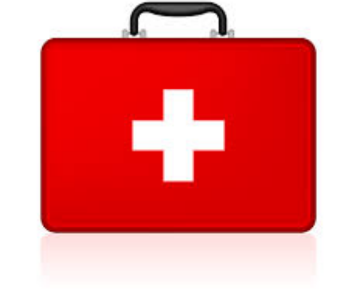 First Aid box, red with first aid symbol 